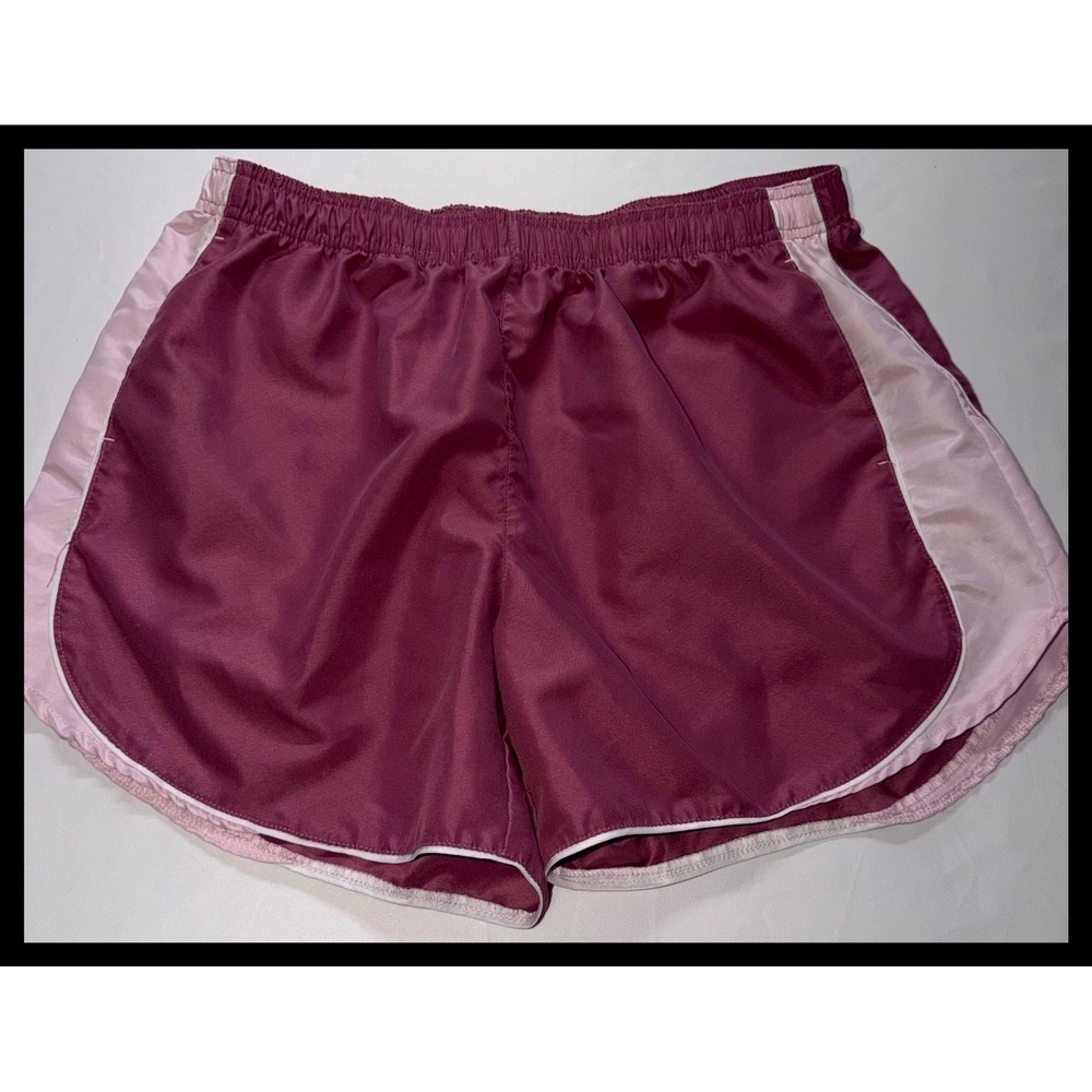 BCG Running Shorts Womens Large Burgundy Pink Side Stripe Athletic Gym